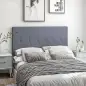 Cabecero de Cama 160 cm Tapizado en Lino 2 Formas de Uso Vertical o Montado a la Pared Cabecero Gris