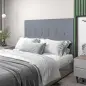 Cabecero de Cama 160 cm Tapizado en Lino 2 Formas de Uso Vertical o Montado a la Pared Cabecero Gris