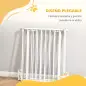 Barrera para Perros Plegable de 3 Paneles con Cierre Inteligente Barrera de Seguridad para Pasillo 180x74,5 cm Blanco