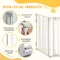 Barrera para Perros Plegable de 3 Paneles con Cierre Inteligente Barrera de Seguridad para Pasillo 180x74,5 cm Blanco
