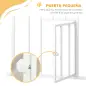 Barrera de Seguridad Extensible con Puerta Pequeña Cierre Automático y Sistema de Doble Bloqueo 74-101x104,1 cm Blanco