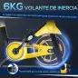 Bici Estática Bicicleta de Fitness con Resistencia Regulable Pantalla LCD Ruedas Manillar y Asiento Ajustable Amarillo