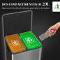 Cubo de Basura de Cocina con 2 Compartimentos 2x20L con Pedal Tapa de Cierre Suave y Cubo Extraíble Plata