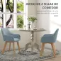 Juego de 2 Sillas de Comedor Modernas Tapizadas en Terciopelo con Patas de Madera para Salón 54x57x80 cm Azul