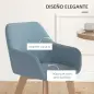 Juego de 2 Sillas de Comedor Modernas Tapizadas en Terciopelo con Patas de Madera para Salón 54x57x80 cm Azul