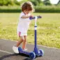 Patinete Infantil Patinete con 3 Ruedas Luces LED Altura Ajustable Carga 25 kg 52x29x63-76 cm Azul