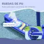 Patinete Infantil Patinete con 3 Ruedas Luces LED Altura Ajustable Carga 25 kg 52x29x63-76 cm Azul