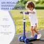 Patinete Infantil Patinete con 3 Ruedas Luces LED Altura Ajustable Carga 25 kg 52x29x63-76 cm Azul