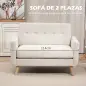 Sofá de 2 Plazas Moderno con Reposabrazos y Patas de Madera Carga 240 kg para Dormitorio Oficina 114x71x82 cm Beige
