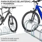 Aparcamiento para 4 Bicicletas Soporte de Acero para Aparcar Bicicletas en el Suelo o Pared 110x33x27 cm Plata