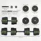 Kit de Mancuernas 30kg 4 en 1 con Barra de Pesas Mango Antideslizante para Entrenamiento de Fuerza Negro Verde Kit de Mancuernas 30kg 4 en 1 con Barra de Pesas Mango Antideslizante para Entrenamiento de Fuerza Negro Verde