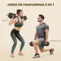 Kit de Mancuernas 30kg 2 en 1 con Barra de Pesas Mango Antideslizante para Entrenamiento de Fuerza Negro Verde
