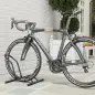Soporte para Bicicletas de Acero Aparca Bicis de Suelo Portátil para Interior y Exterior 59x41x38 cm Negro