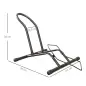 Soporte para Bicicletas de Acero Aparca Bicis de Suelo Portátil para Interior y Exterior 59x41x38 cm Negro