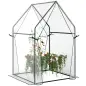 Invernadero de Terraza con 2 Puertas con Cremallera Anti-UV para Cultivo de Plantas Flores 90x90x145 cm Transparente
