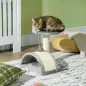 Árbol Rascador para Gatos Pequeños Altura 46 cm con Poste Tablero para Rascar Plataformas y Bola 35,5x37x46 cm Gris