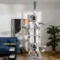 Árbol para Gatos de Suelo a Techo de 240-260 cm con Altura Ajustable Múltiples Plataformas Cuevas Cestos y Rampas Gris