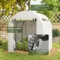 Invernadero de Jardín 180x180x200 cm Invernadero de Túnel Pequeño con Puerta Enrollable y Ventana de Malla Blanco