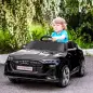 Coche de Batería para Niños 12V Audi E-tron con Mando a Distancia Faros Bocina Música Velocidad 3-5 km/h Negro