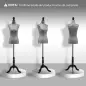 Maniquí de Costura Ajustable a 130-168 cm con Trípode de Madera para Fotografía de Moda Exposición de Prendas Gris