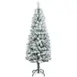 Árbol de Navidad Artificial Nevado 150 cm con 317 Ramas y Soporte de Metal Árbol de Navideño para Salón Interior Verde