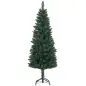 Árbol de Navidad Tipo Lápiz 150 cm con Base Plegable y 317 Ramas para Dormitorio Oficina Verde