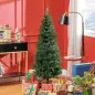 Árbol de Navidad Tipo Lápiz 150 cm con Base Plegable y 317 Ramas para Dormitorio Oficina Verde