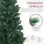 Árbol de Navidad Tipo Lápiz 150 cm con Base Plegable y 317 Ramas para Dormitorio Oficina Verde