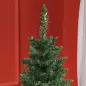 Árbol de Navidad Tipo Lápiz 150 cm con Base Plegable y 317 Ramas para Dormitorio Oficina Verde