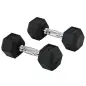 Juego de Mancuernas de 2x6kg con Barra de Conexión Metálica y Cabeza Hexagonal para Entrenamiento en Casa Negro y Plata Juego de Mancuernas de 2x6kg con Barra de Conexión Metálica y Cabeza Hexagonal para Entrenamiento en Casa Negro y Plata