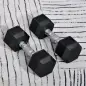 Juego de Mancuernas de 2x6kg con Barra de Conexión Metálica y Cabeza Hexagonal para Entrenamiento en Casa Negro y Plata