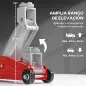 Gato Hidráulico de 2 Toneladas con Altura Ajustable 12-30 cm y 4 Ruedas para Apoyar Coches Rojo y Amarillo