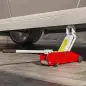 Gato Hidráulico de 2 Toneladas con Altura Ajustable 12-30 cm y 4 Ruedas para Apoyar Coches Rojo y Amarillo
