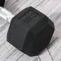 Mancuerna Hexagonal 15 KG con Barra de Conexión Metálica para Entrenamiento en Casa Gimnasio Oficina Negro y Plata