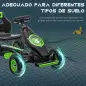 Coche de Pedales para Niños de 5-12 Años con Asiento Ajustable Neumáticos Inflables Amortiguador Carga 50kg Negro Verde