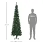Árbol de Navidad 225 cm de 706 Ramas Árbol de Navidad Estrecho Forma de Lápiz con 56 Piñas Base Plegable Verde