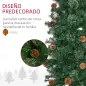 Árbol de Navidad 225 cm de 706 Ramas Árbol de Navidad Estrecho Forma de Lápiz con 56 Piñas Base Plegable Verde