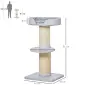Árbol para Gatos Altura 91 cm de 3 Niveles con Nido Plataforma y Poste de Sisal 45x45x91 cm Azul Claro Árbol para Gatos Altura 91 cm de 3 Niveles con Nido Plataforma y Poste de Sisal 45x45x91 cm Azul Claro