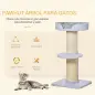 Árbol para Gatos Altura 91 cm de 3 Niveles con Nido Plataforma y Poste de Sisal 45x45x91 cm Azul Claro Árbol para Gatos Altura 91 cm de 3 Niveles con Nido Plataforma y Poste de Sisal 45x45x91 cm Azul Claro