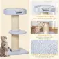 Árbol para Gatos Altura 91 cm de 3 Niveles con Nido Plataforma y Poste de Sisal 45x45x91 cm Azul Claro Árbol para Gatos Altura 91 cm de 3 Niveles con Nido Plataforma y Poste de Sisal 45x45x91 cm Azul Claro
