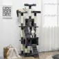 Árbol para Gatos Torre para Gatos con Nidos Escaleras Juguetes Colgantes y Postes de Sisal 49x49x173 cm Gris Oscuro