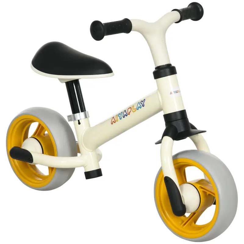 Bicicleta de Equilibrio Infantil +18 Meses con Asiento Ajustable en Altura Carga 25 kg 66,5x34x47 cm Blanco y Naranja