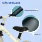 Bicicleta de Equilibrio Infantil +18 Meses con Asiento Ajustable en Altura Carga 25 kg 66,5x34x47 cm Blanco y Naranja