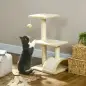 Árbol para Gatos de 3 Niveles Torre para Gatos con Postes de Sisal Tablero para Rascar y Bola Colgante Crema