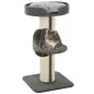 Árbol para Gatos Altura 91 cm de 3 Niveles con Nido Plataforma y Poste de Sisal 45x45x91 cm Gris