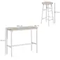 Mesa Alta de Cocina con Taburetes Marco de Acero Estilo Industrial Mesa Alta para Comedor Natural y Blanco