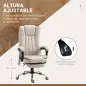 Silla de Oficina con 6 Puntos de Masaje Ajustable con Función Calefacción Reposapiés Retráctil y Control Remoto Crema