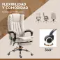 Silla de Oficina con 6 Puntos de Masaje Ajustable con Función Calefacción Reposapiés Retráctil y Control Remoto Crema