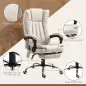 Silla de Oficina con 6 Puntos de Masaje Ajustable con Función Calefacción Reposapiés Retráctil y Control Remoto Crema