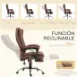 Silla de Oficina con 6 Puntos de Masaje Ajustable con Función Calefacción Reposapiés Retráctil y Control Remoto Marrón